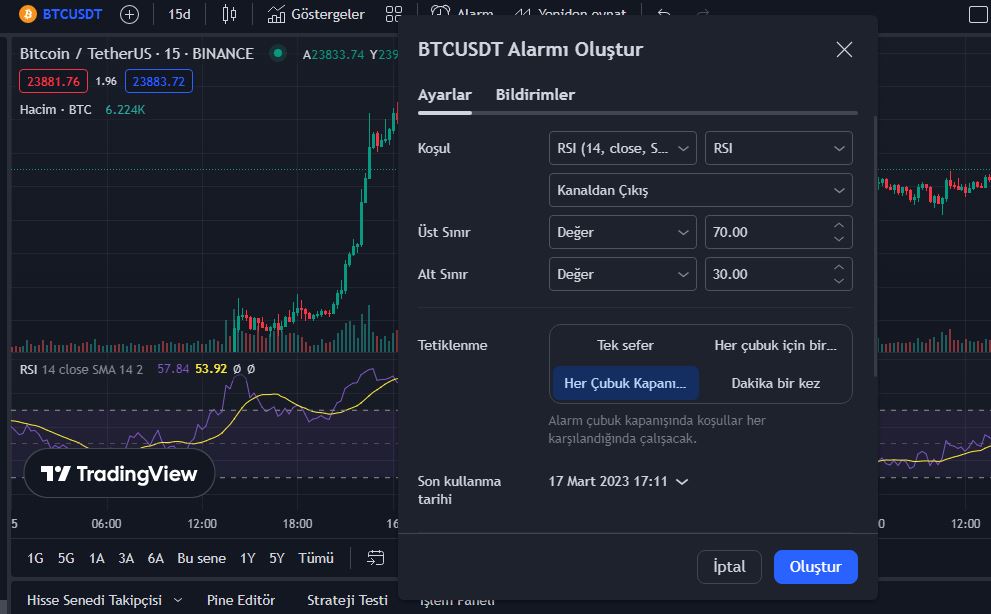 tradingview alarm menusu